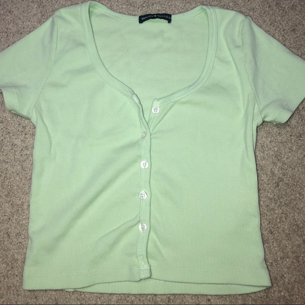 BRANDY MELVILLE - Green Zelly Top (os)